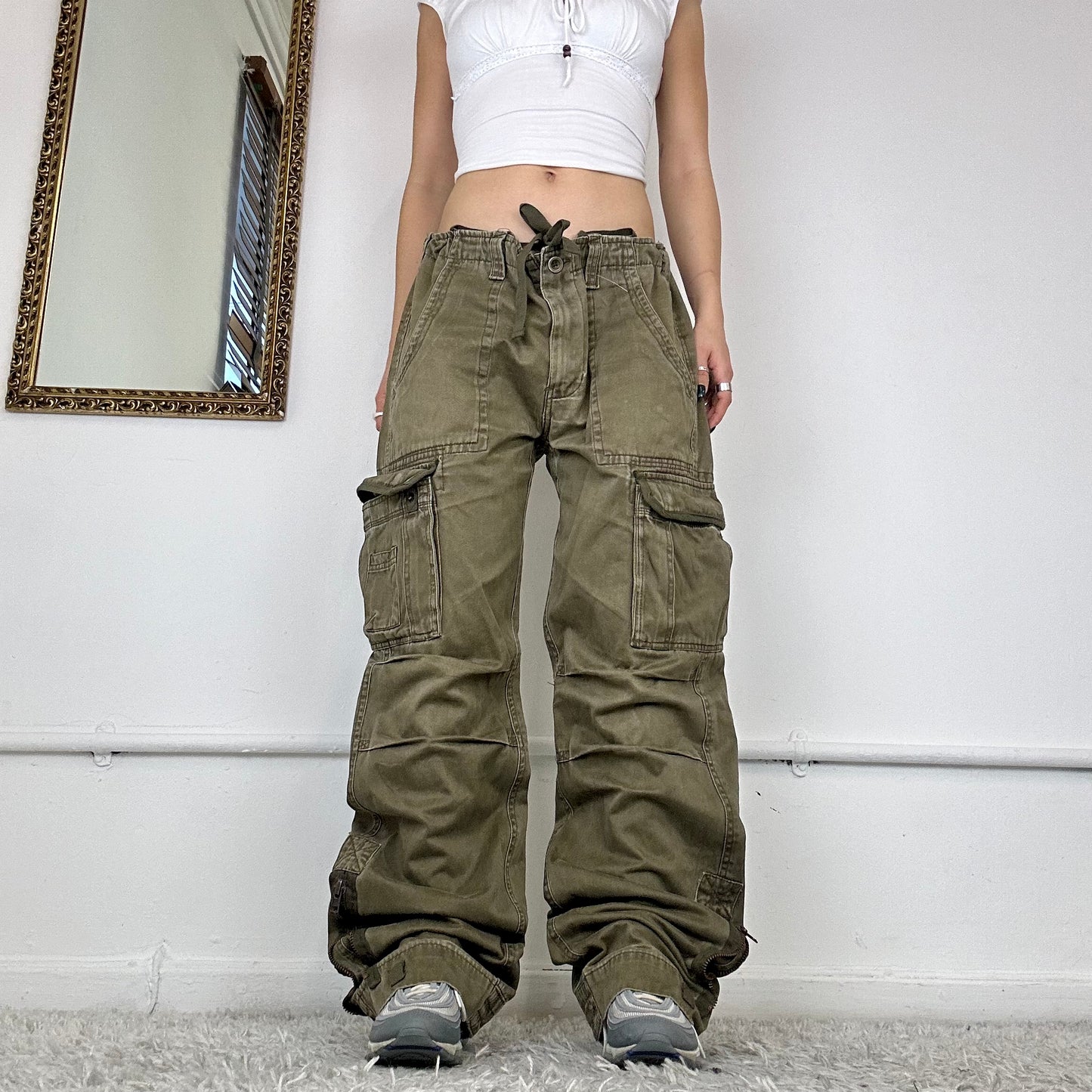 00s wide leg cargo trousers