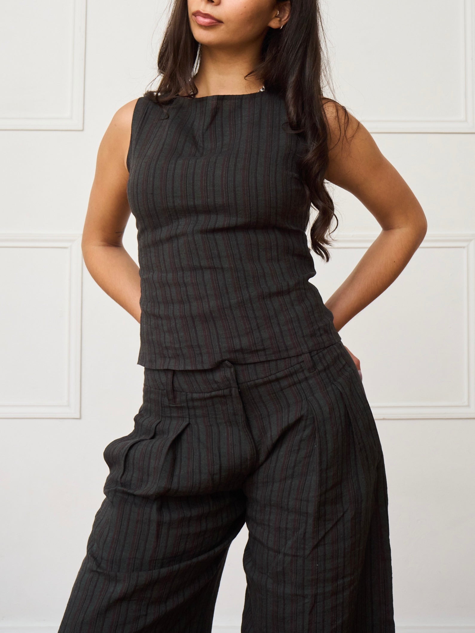 charlie top - cinder linen