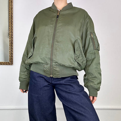 khaki vintage bomber jacket