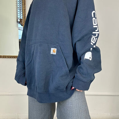 vintage carhartt navy oversized hoodie