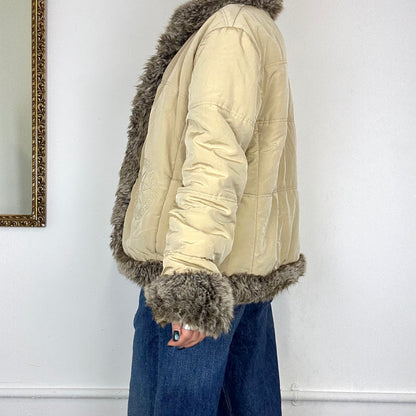 vintage fur trim afghan coat