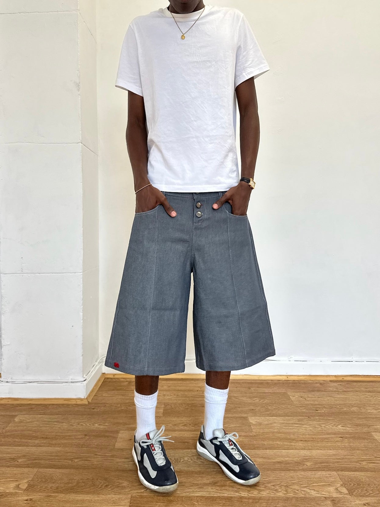 skater short - cadet grey denim