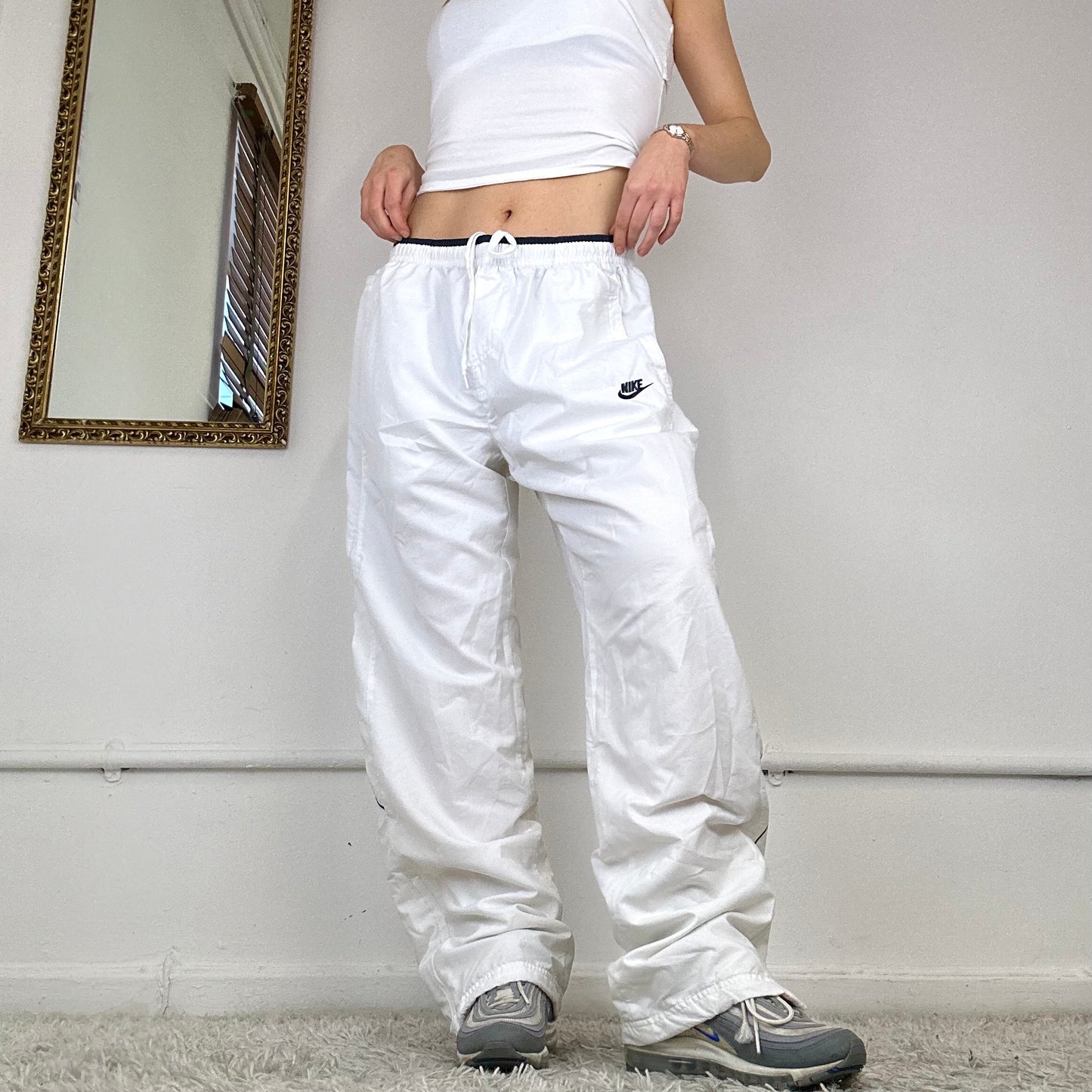 vintage white nike tracksuit bottoms