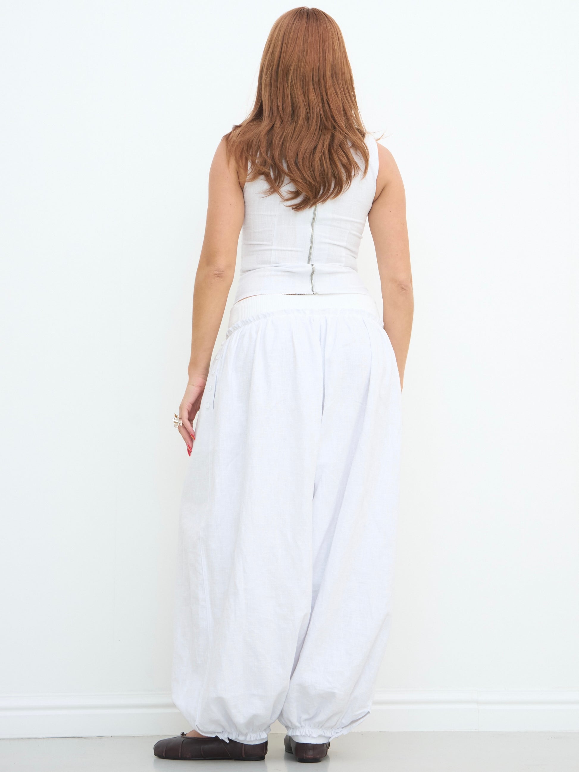 hayley pant - white linen