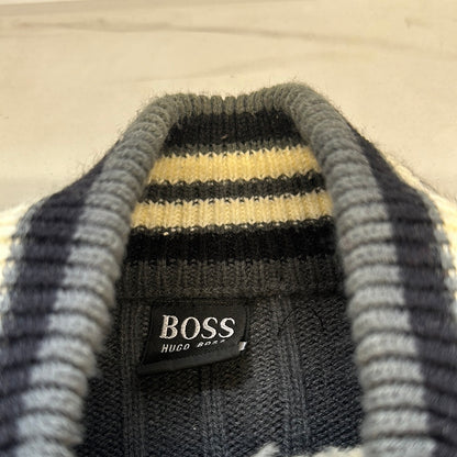 vintage hugo boss zip up knitted jumper