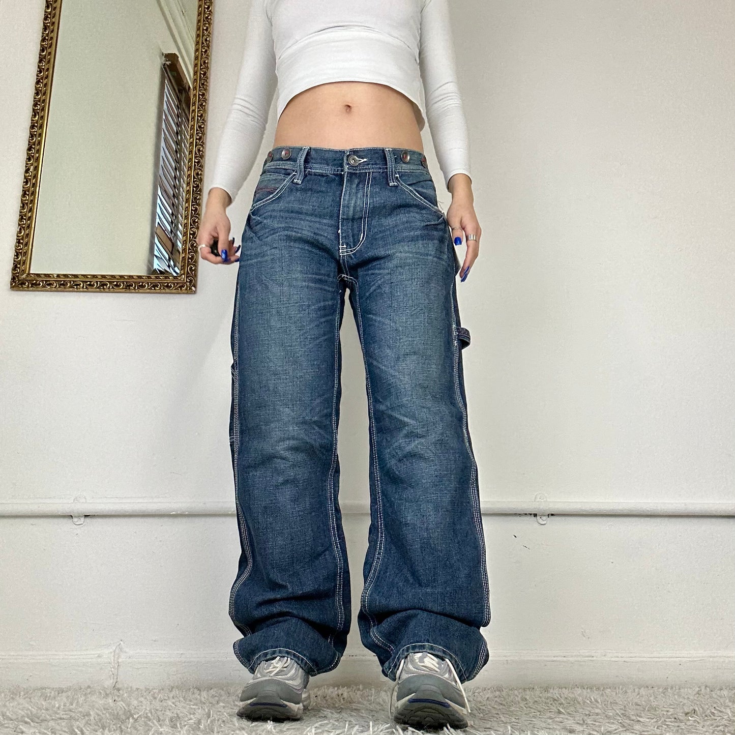 wide leg cargo jeans