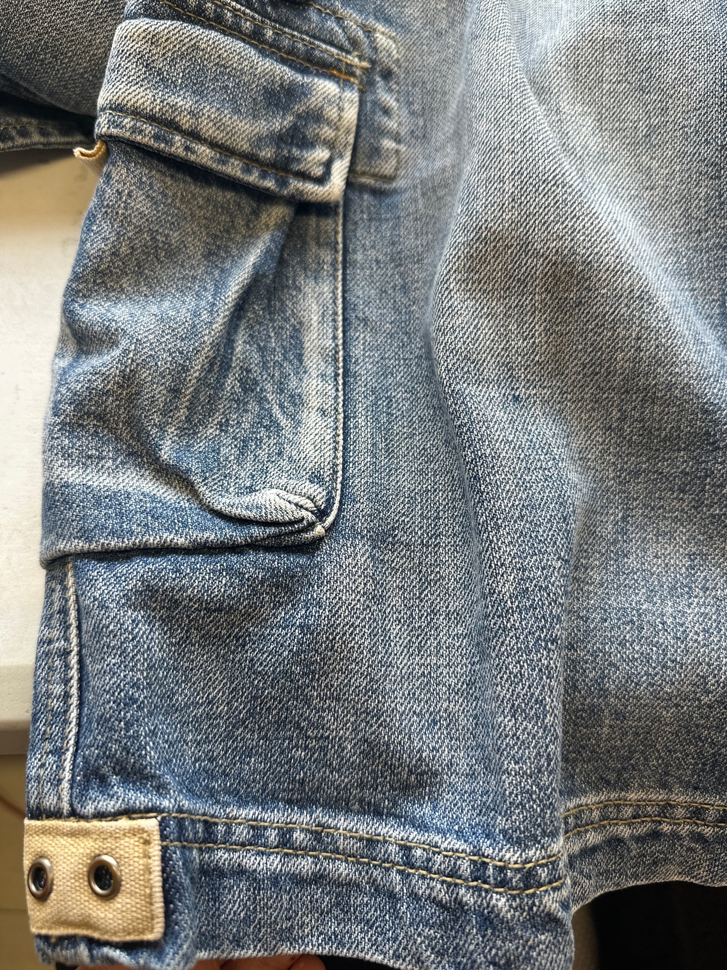 long baggy cargo denim shorts