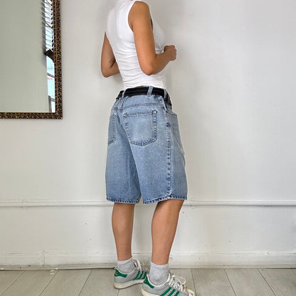 light wash baggy denim jorts