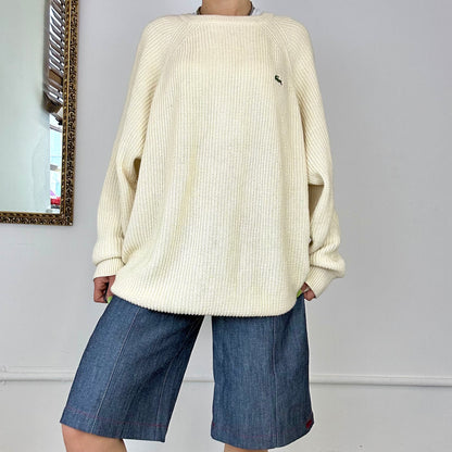 90’s lacoste cream knit jumper