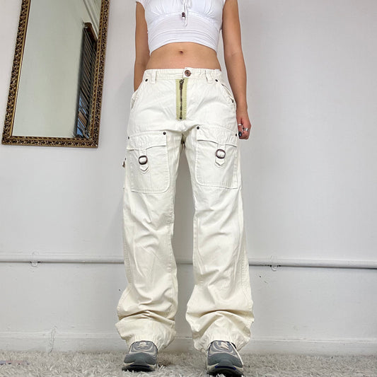 2000s white cargo trousers