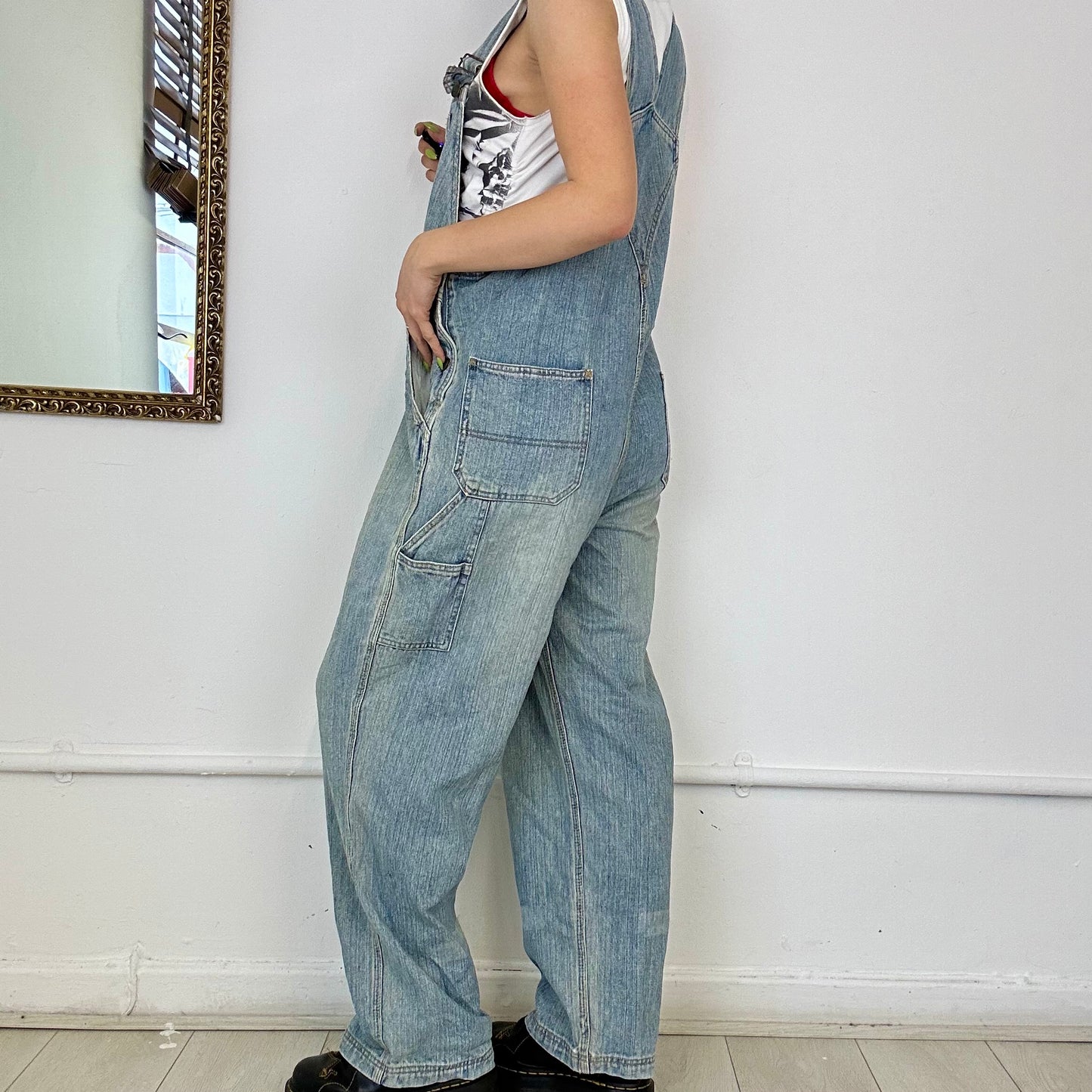 vintage light wash dungarees