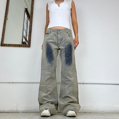 baggy two tone denim jeans