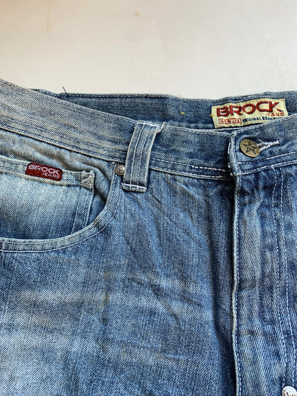 90's baggy two tone jeans