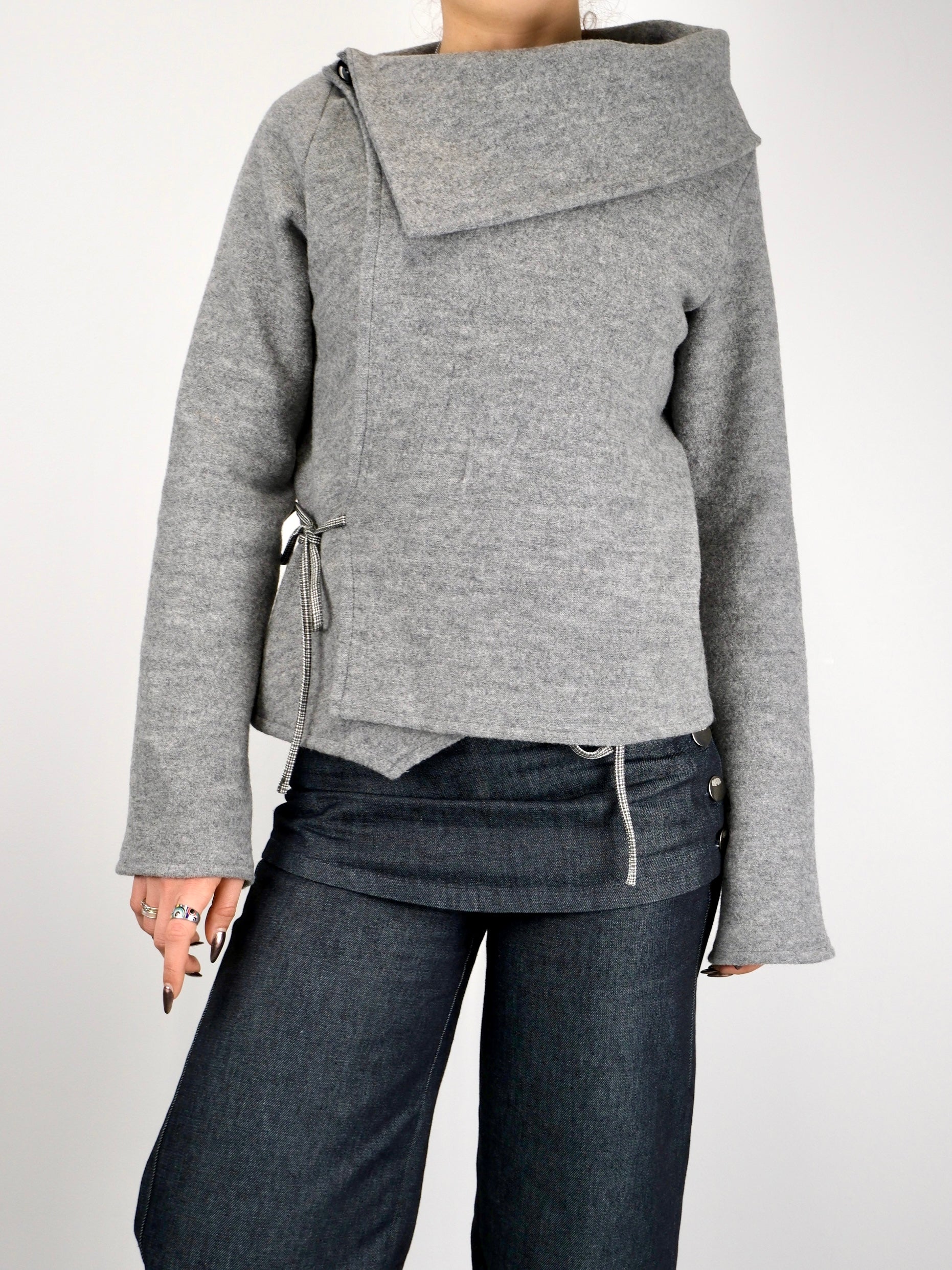 Felix-Cardigan – graue Wolle