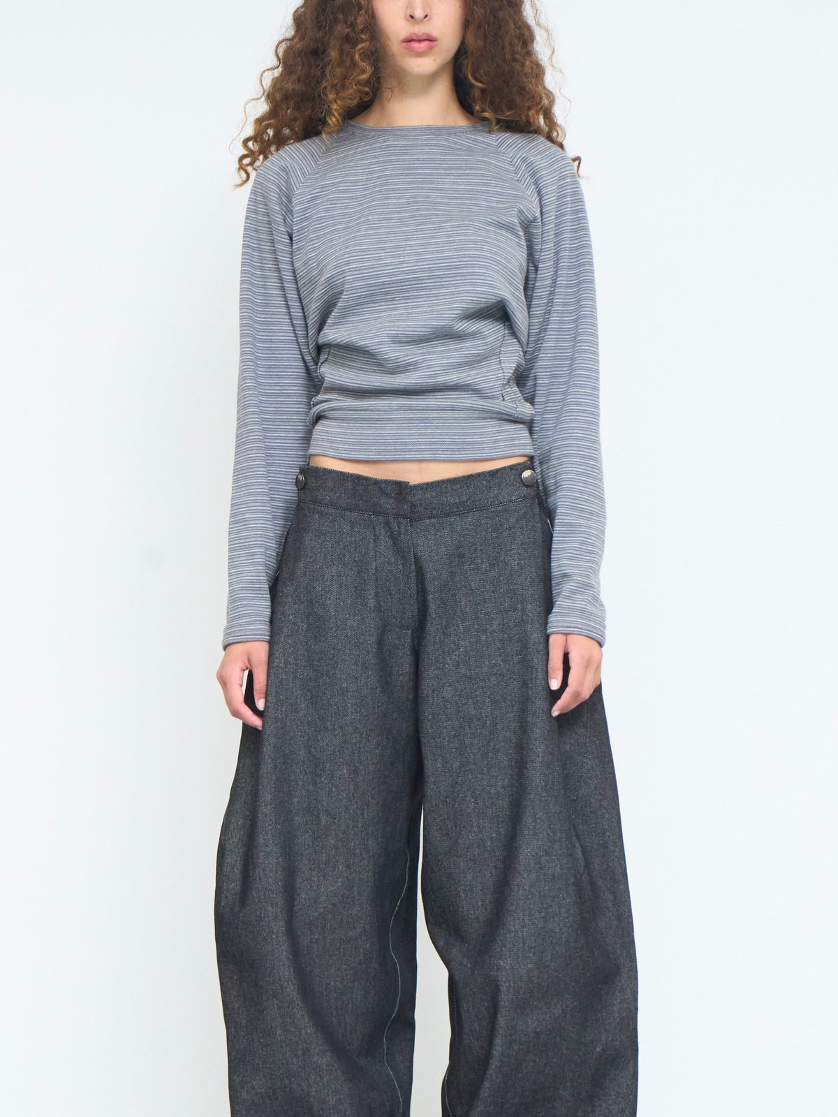 robin top - grey stripe