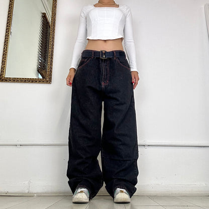 90's baggy dark wash jeans