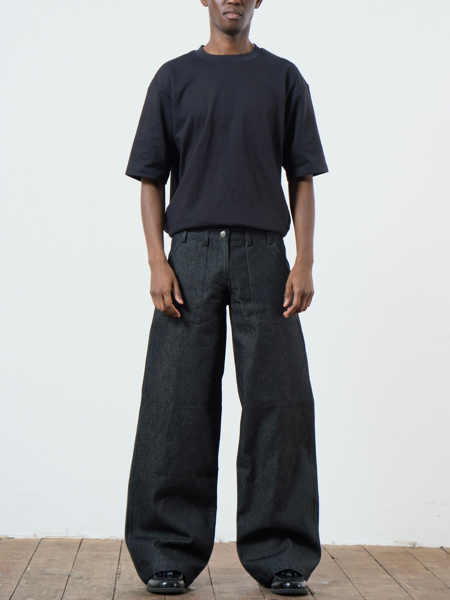 slouch jean - dark grey denim