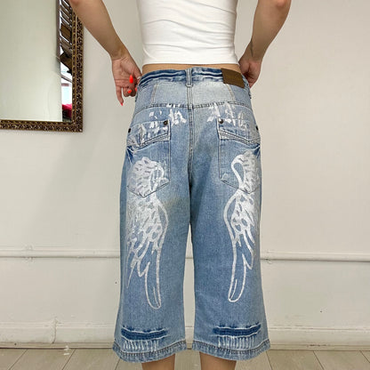 2000s baggy denim jorts