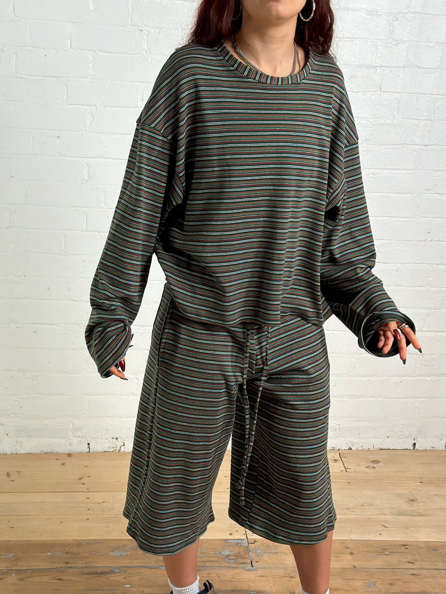 casey jumper - green stripe