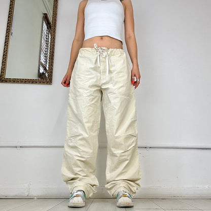 baggy beige cargo trousers