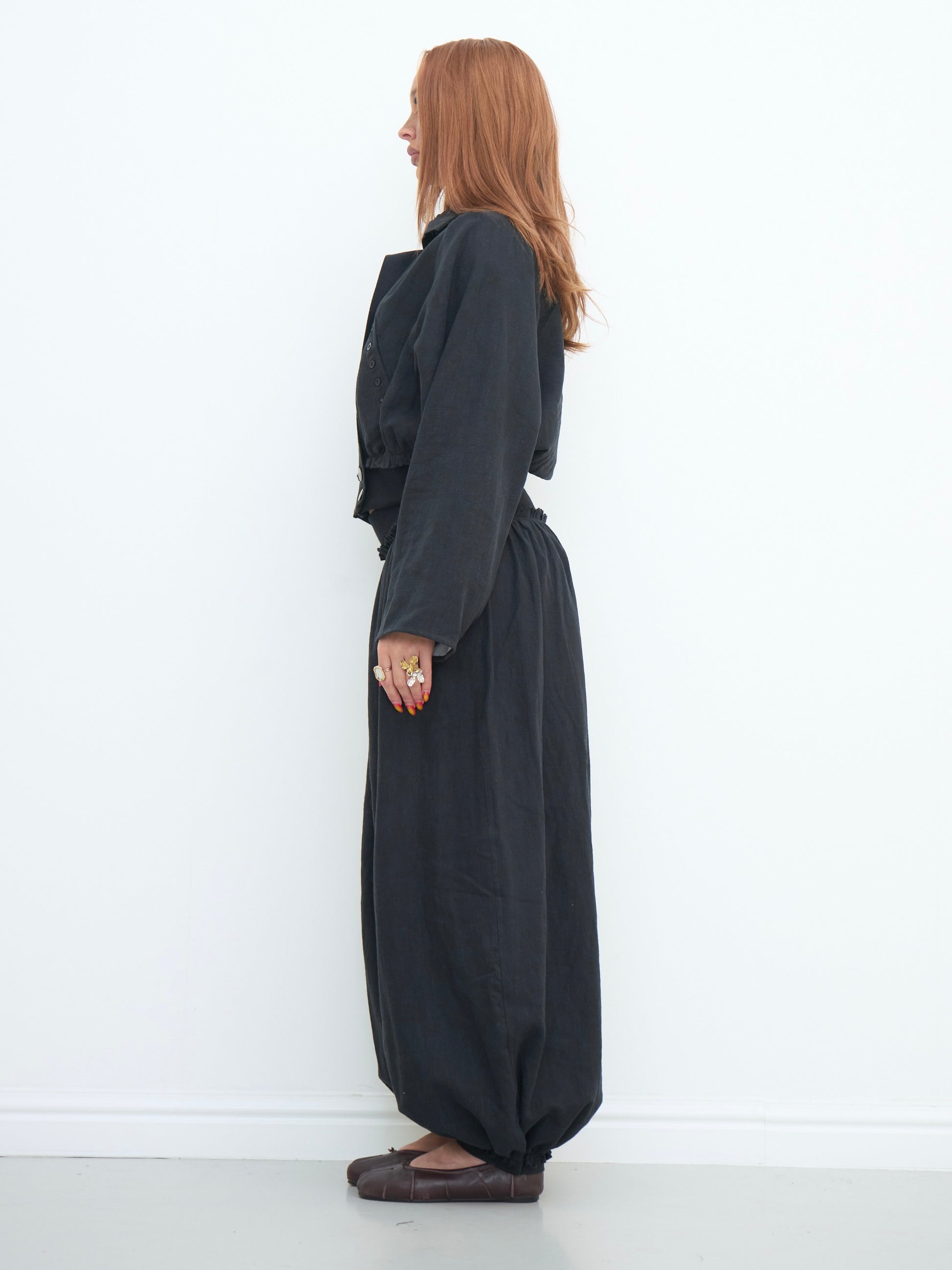 noa jacket - black linen