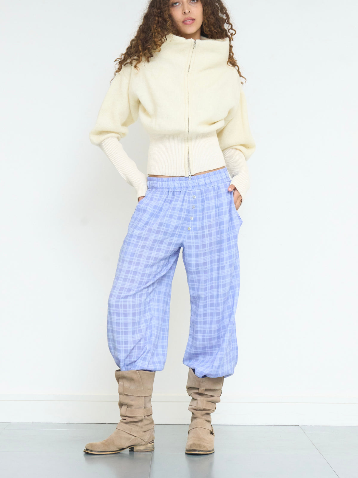 rowan balloon jumper - ivory mohair knit