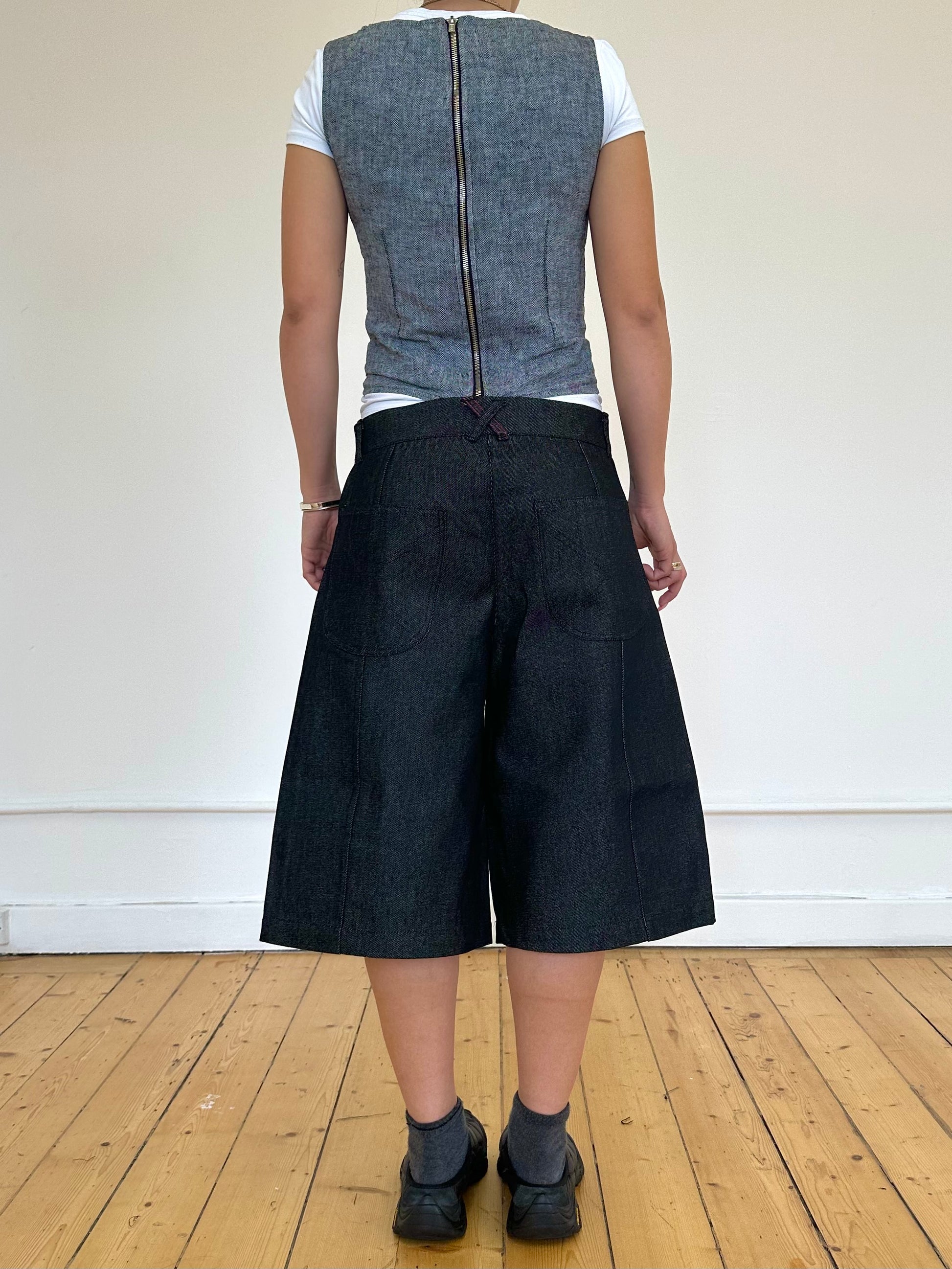 Skatershorts - Dunkelgrauer Denim