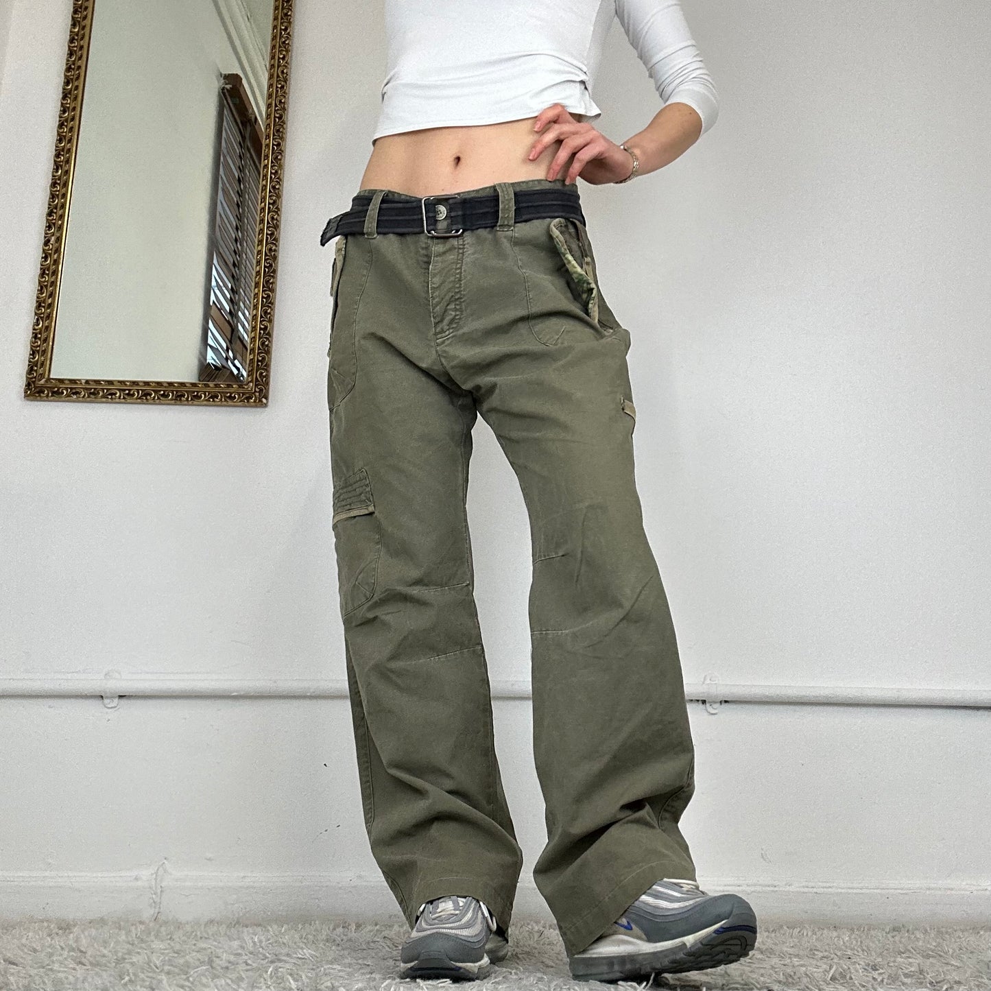 vintage wide leg cargo trousers