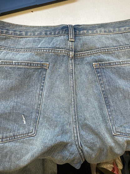 baggy light wash denim jorts