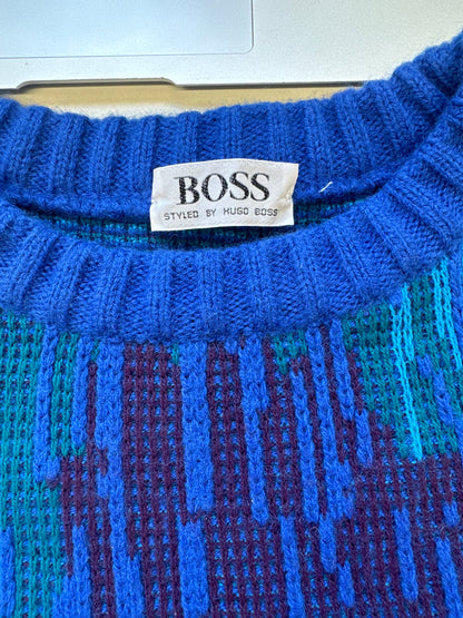 vintage blue hugo boss knitted jumper