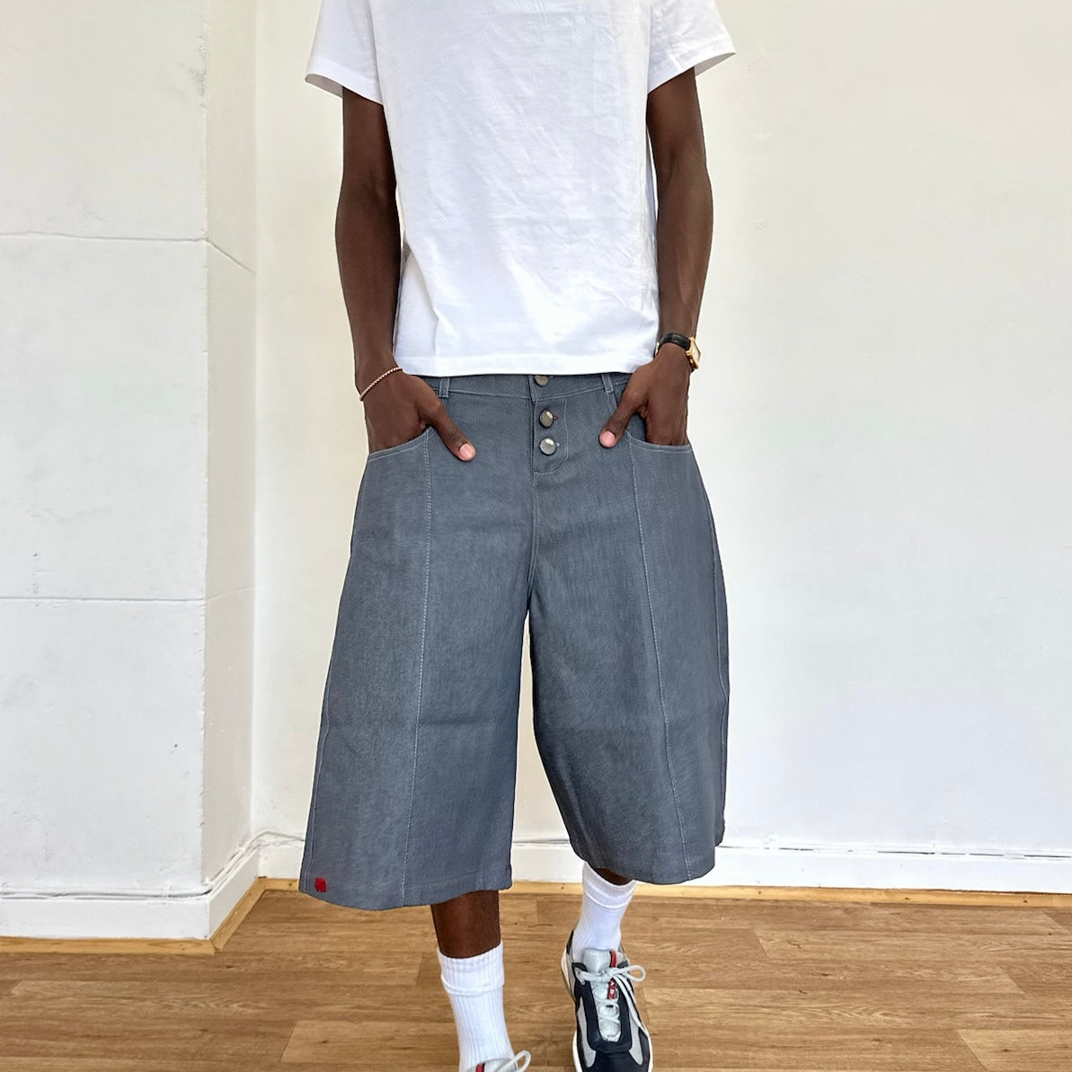 skater short - cadet grey denim