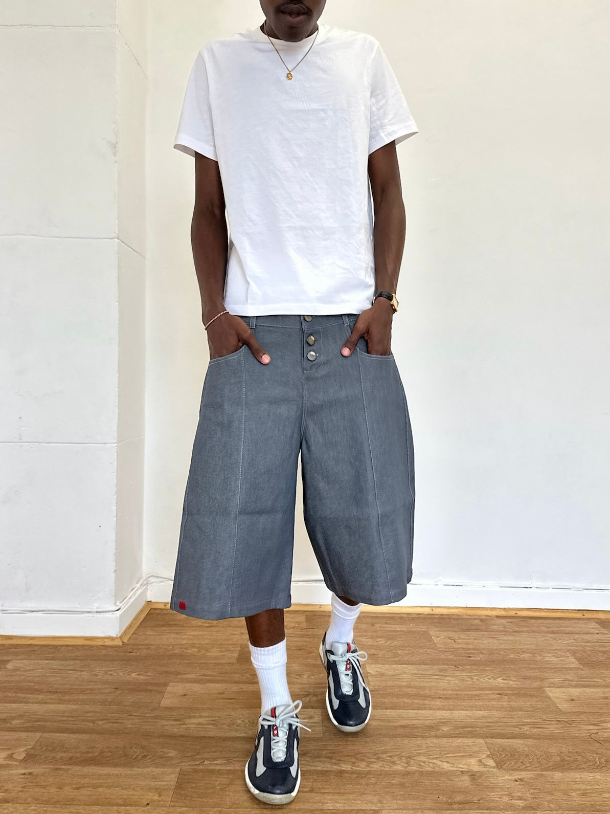 skater short - cadet grey denim