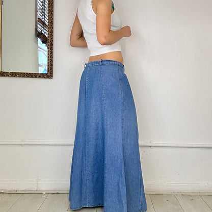 00’s denim maxi skirt