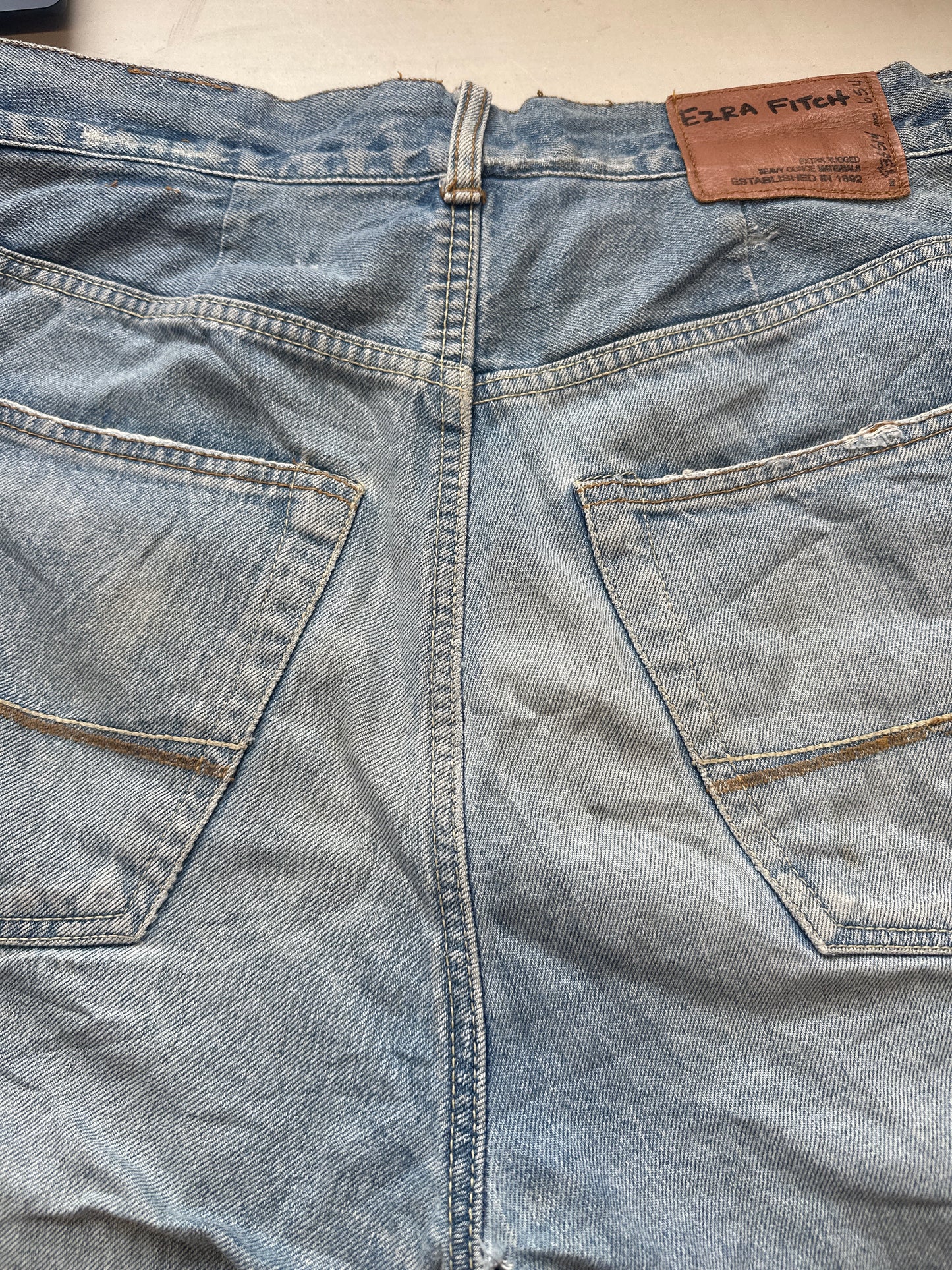 light wash denim shorts