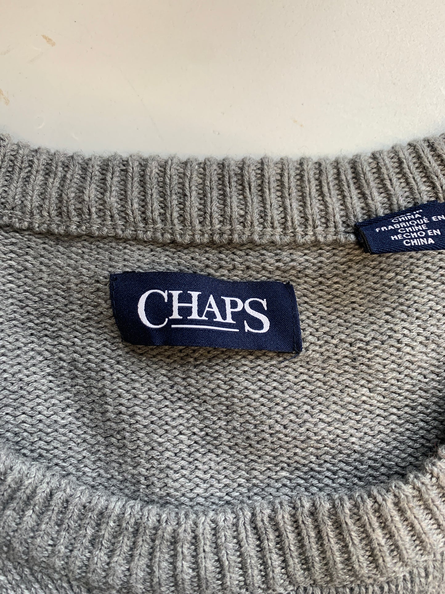 cjaps grey and navy striped knitted jumper