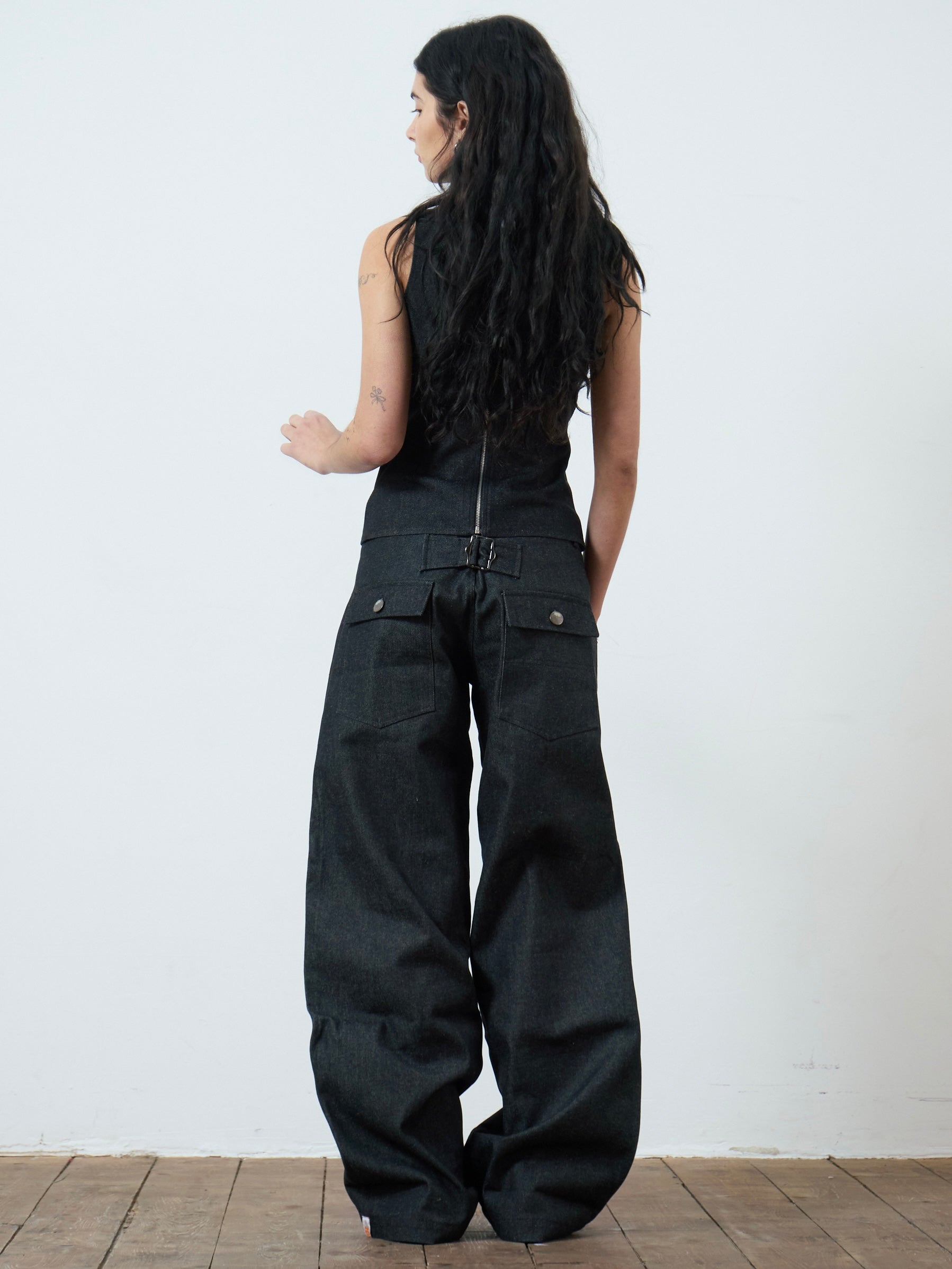 slouch jean - dark grey denim