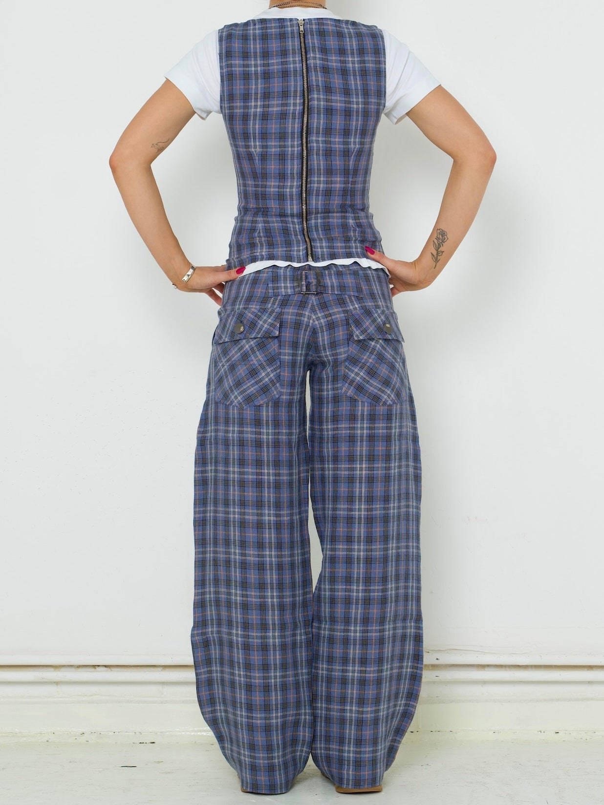 slouch trouser - pebble linen
