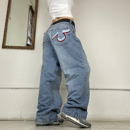 90’s baggy embroidered jeans