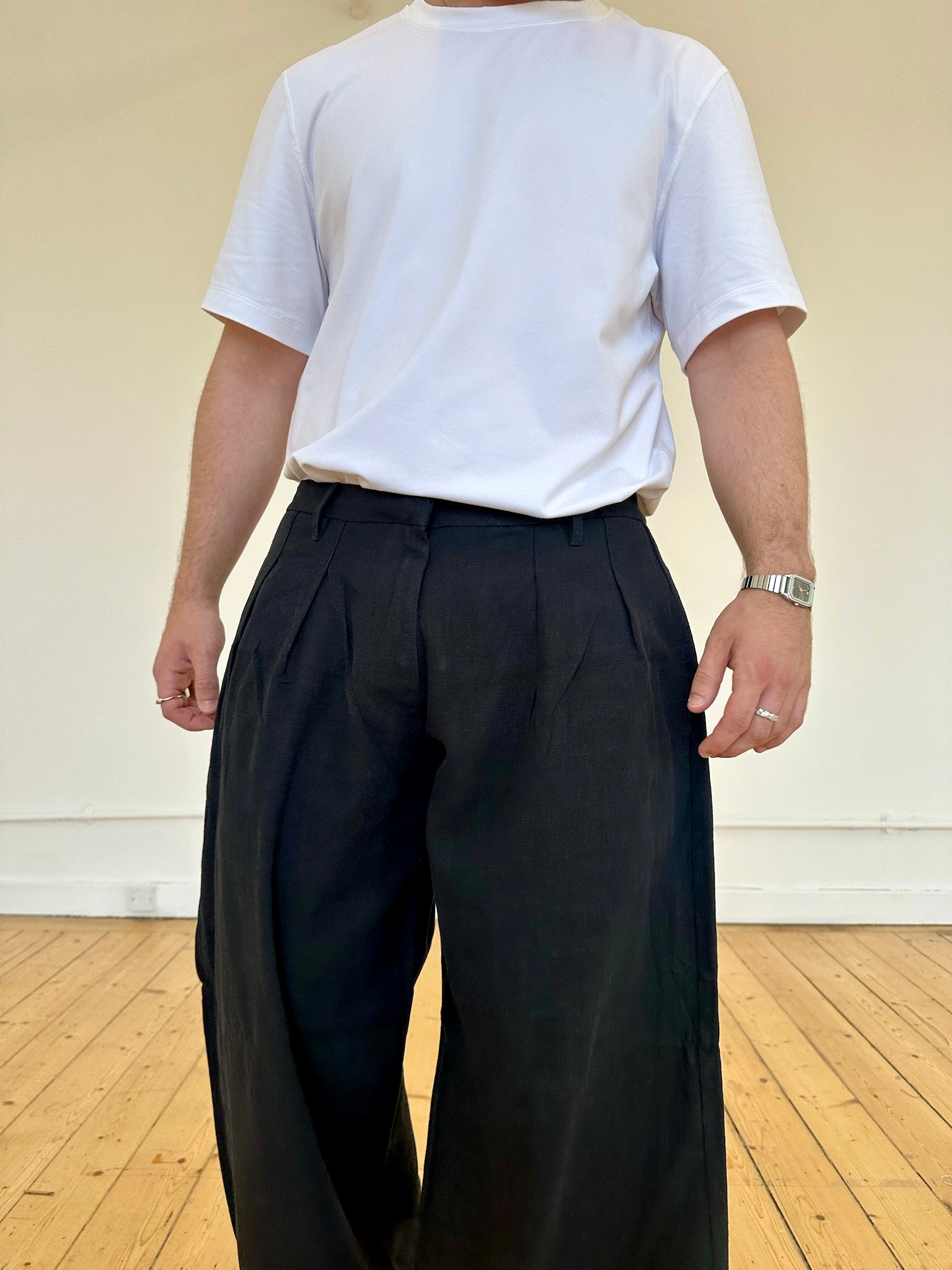 Parker-Hose – schwarzes Leinen