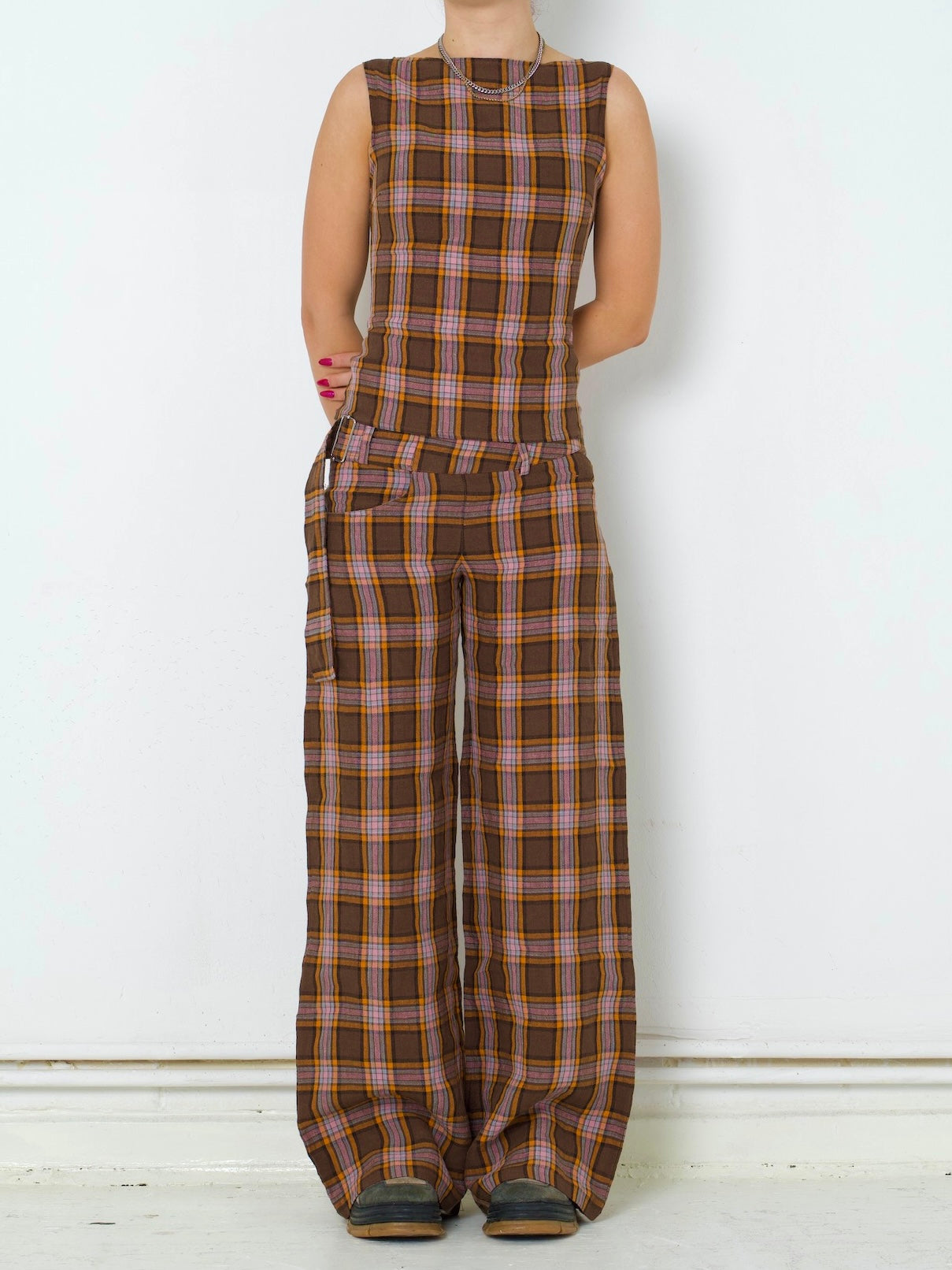 roman trouser - coral linen