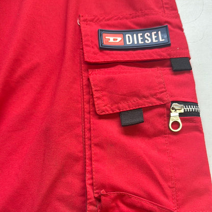 vintage red cargo diesel trousers