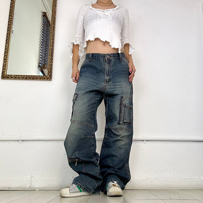 00's wide leg cargo jeans