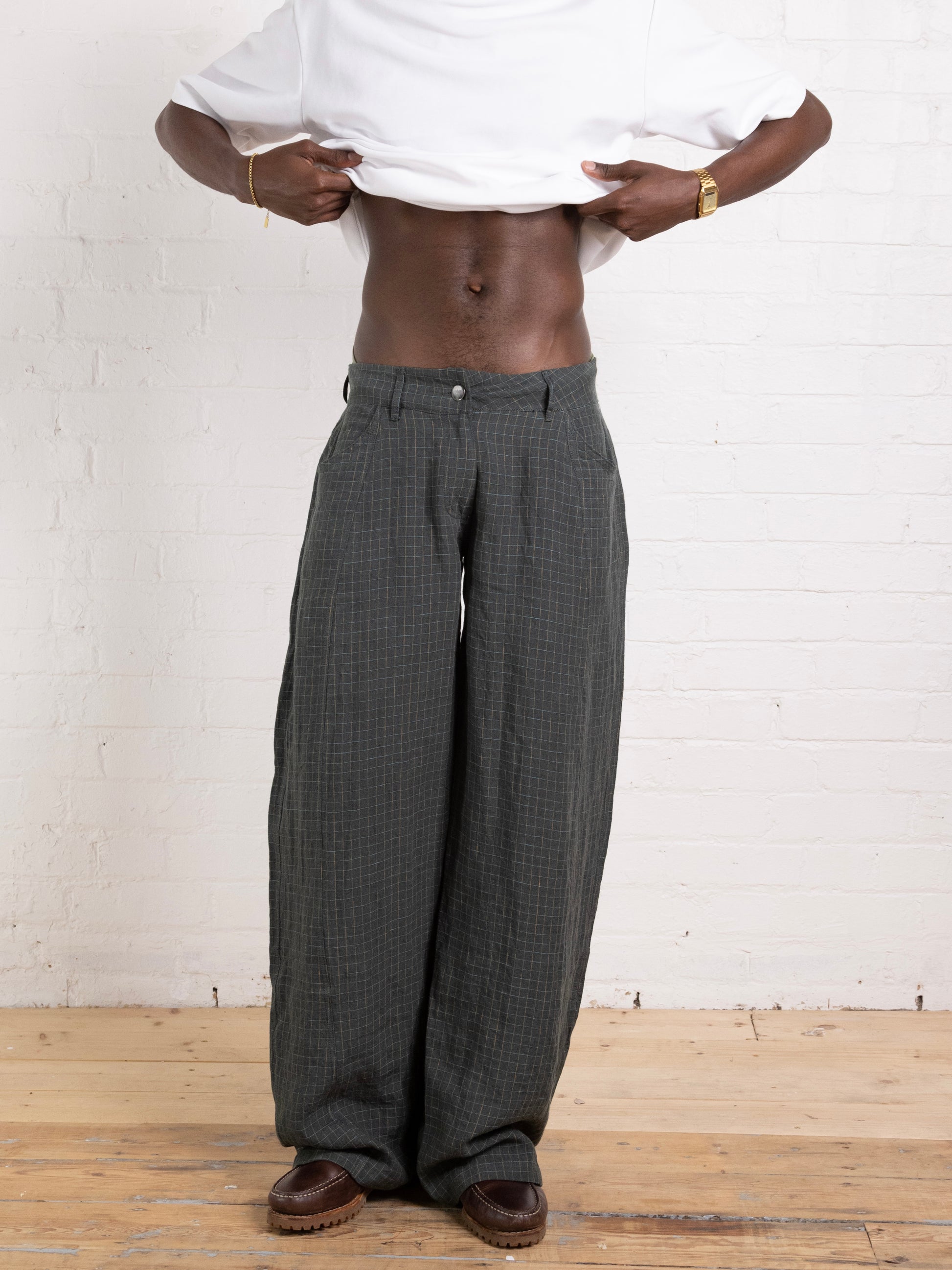 balloon trouser - fern linen