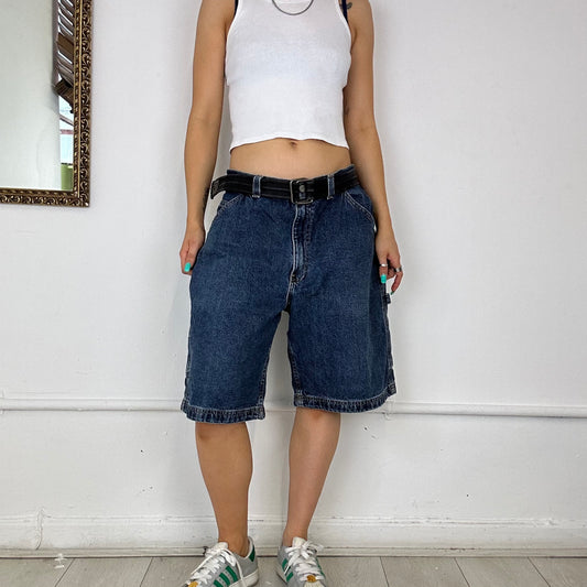 baggy cargo denim shorts