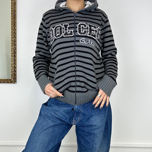 dolce & gabbana zip up knitted hoodie