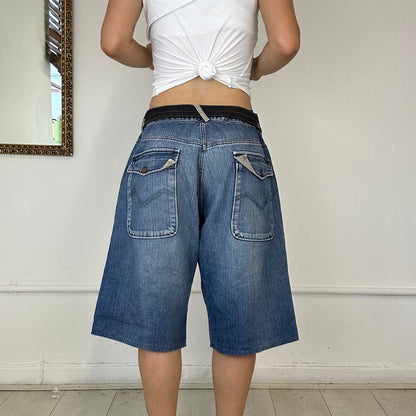 baggy denim cargo shorts