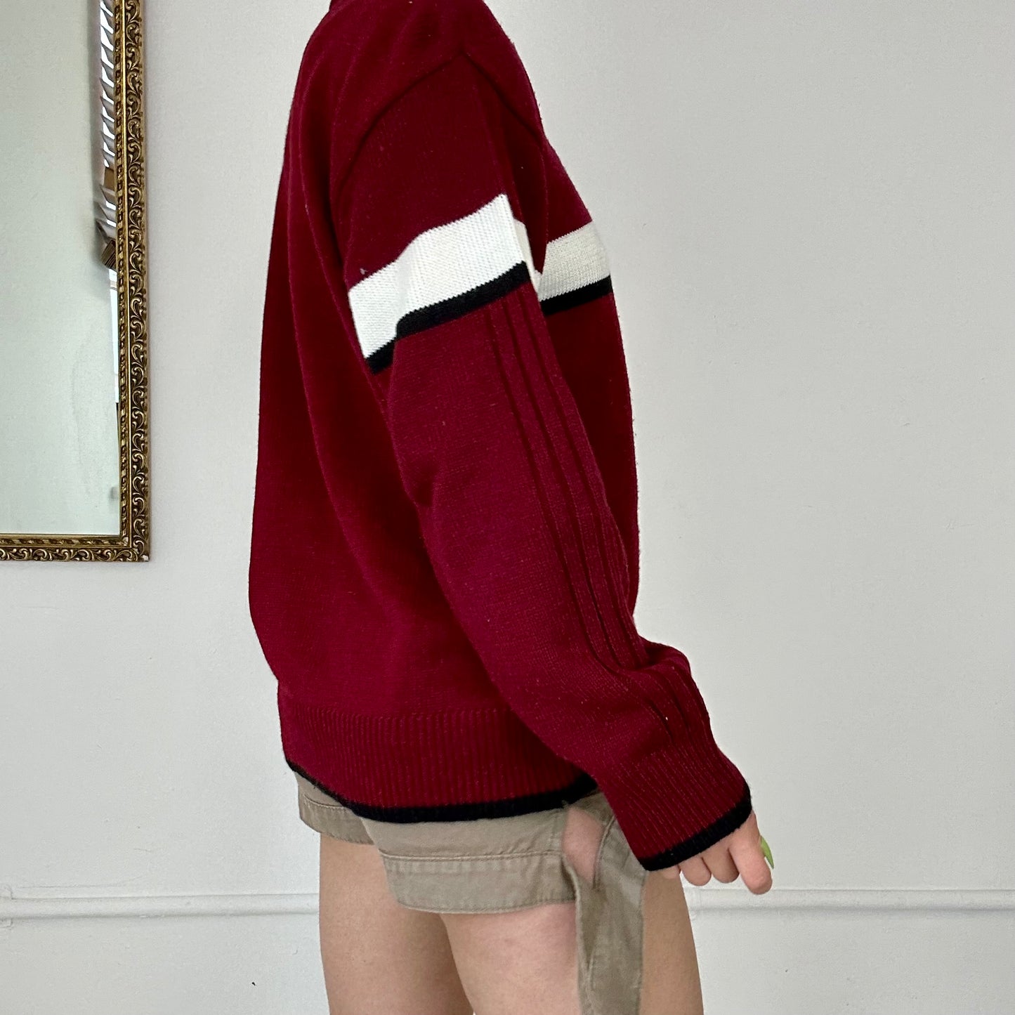 vintage red puma knitted jumper