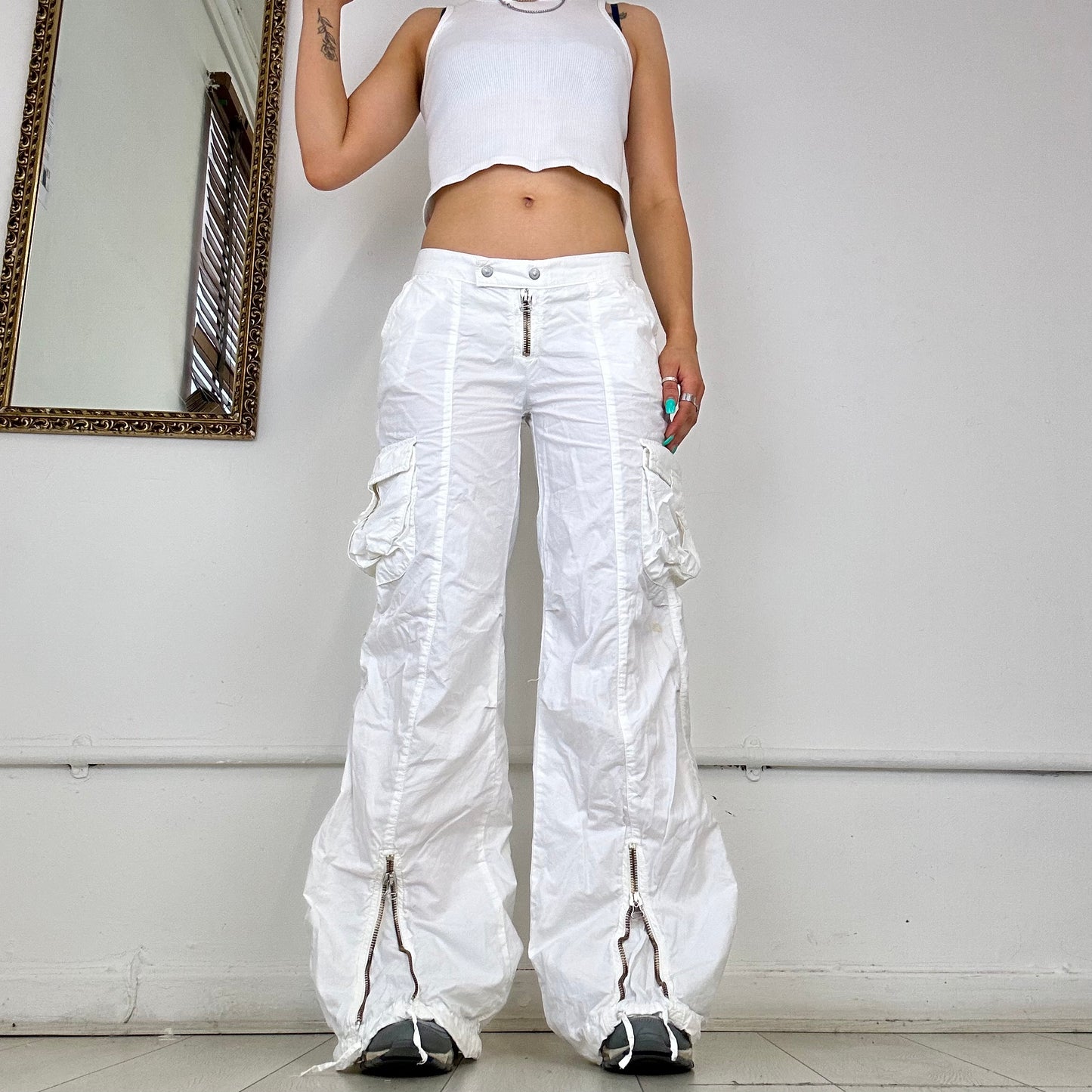 00’s white cargo trousers