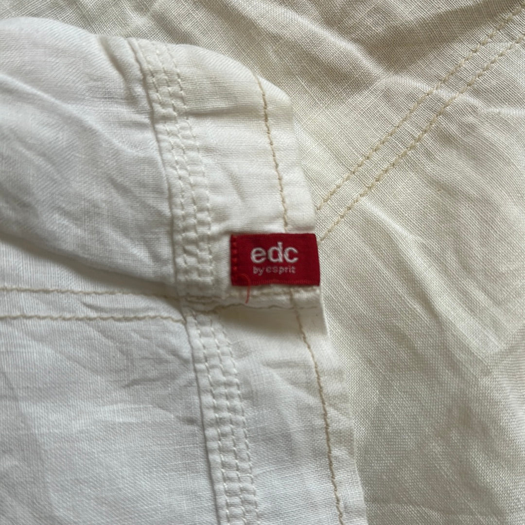 Esprit white linen cargo trousers