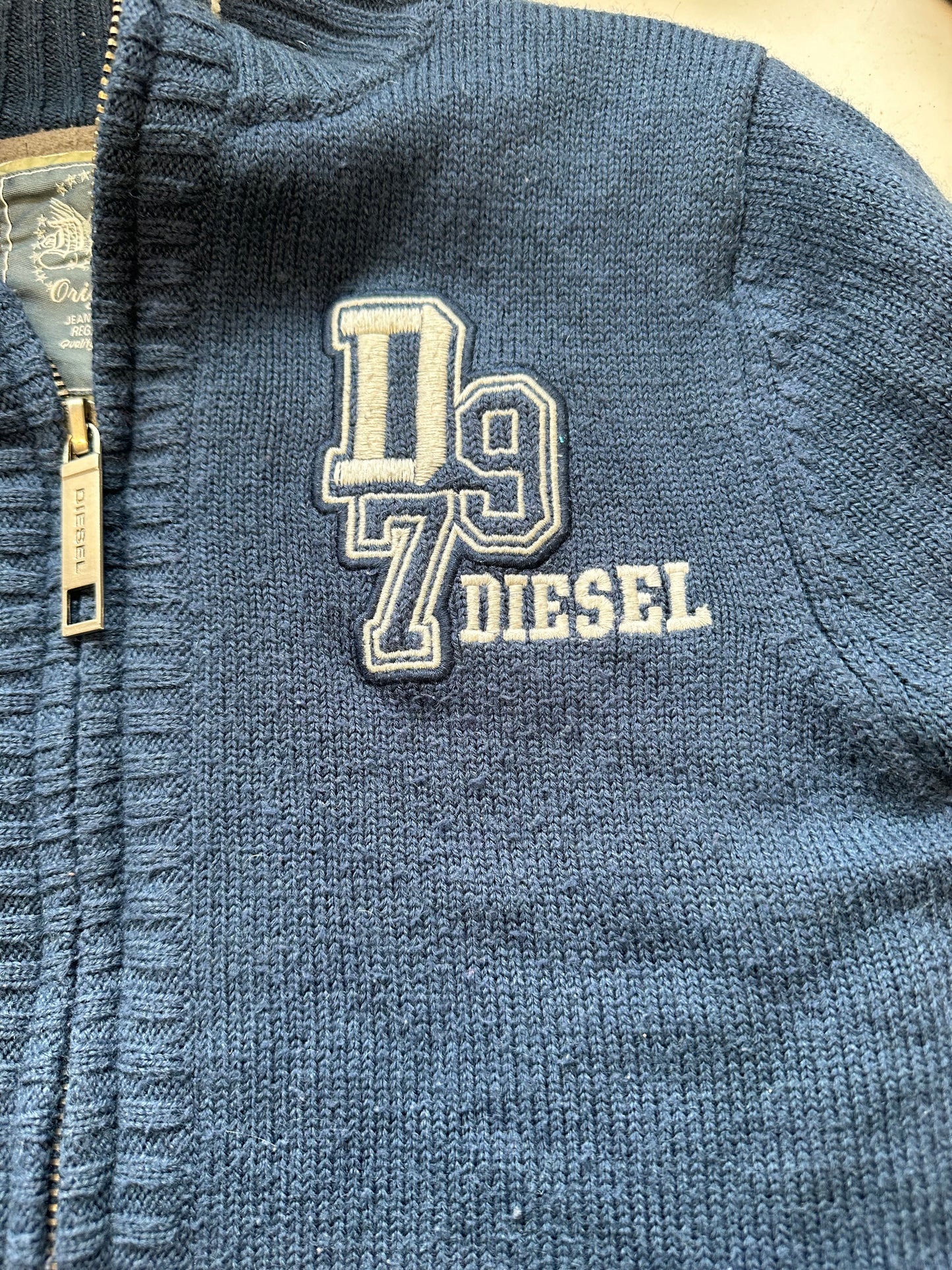 vintage diesel blue knit jumper